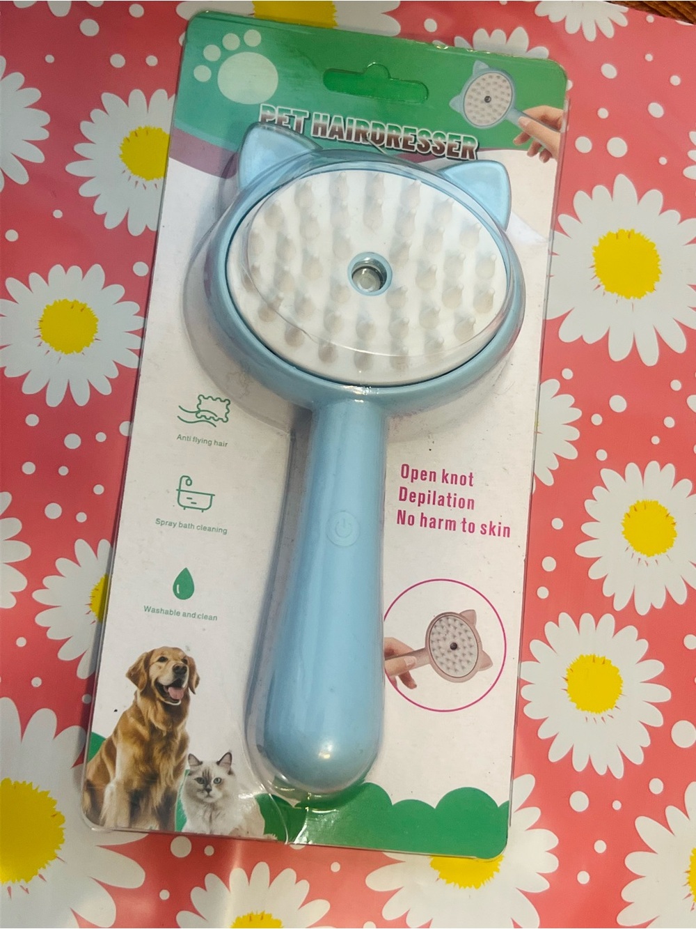 Cat-Ear Grooming Brush - Light Blue
